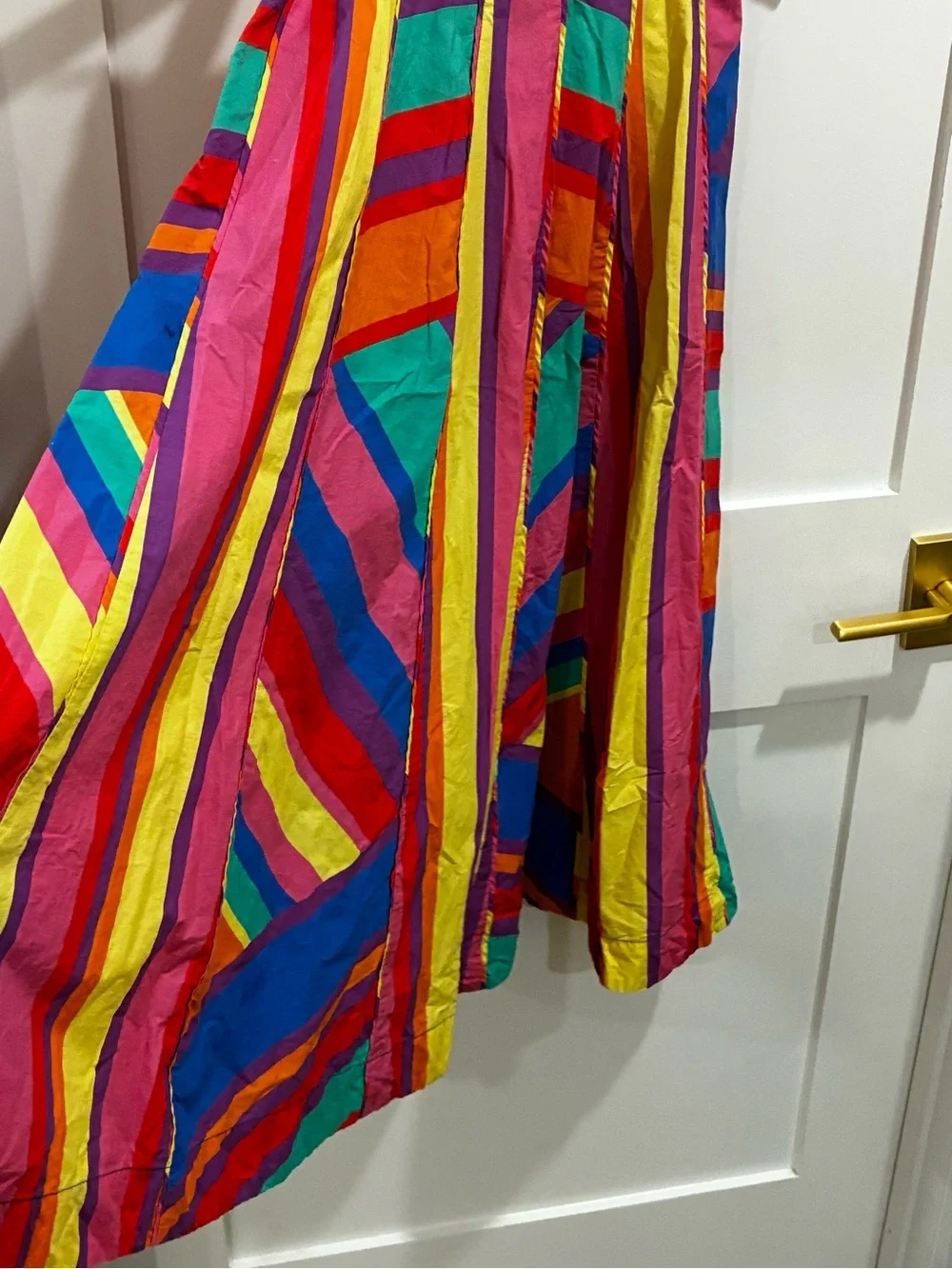 FARM Rio Bruna Stripes Midi Skirt Colorful 100% Cotton XS